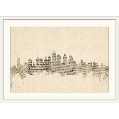 «Philadelphia Pennsylvania Skyline Partition Cityscape» par Michael Tompsett, impression sur toile