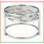 Table basse moderne emboîtable avec verre transparent Chrome - Économie d'espace pour le salon