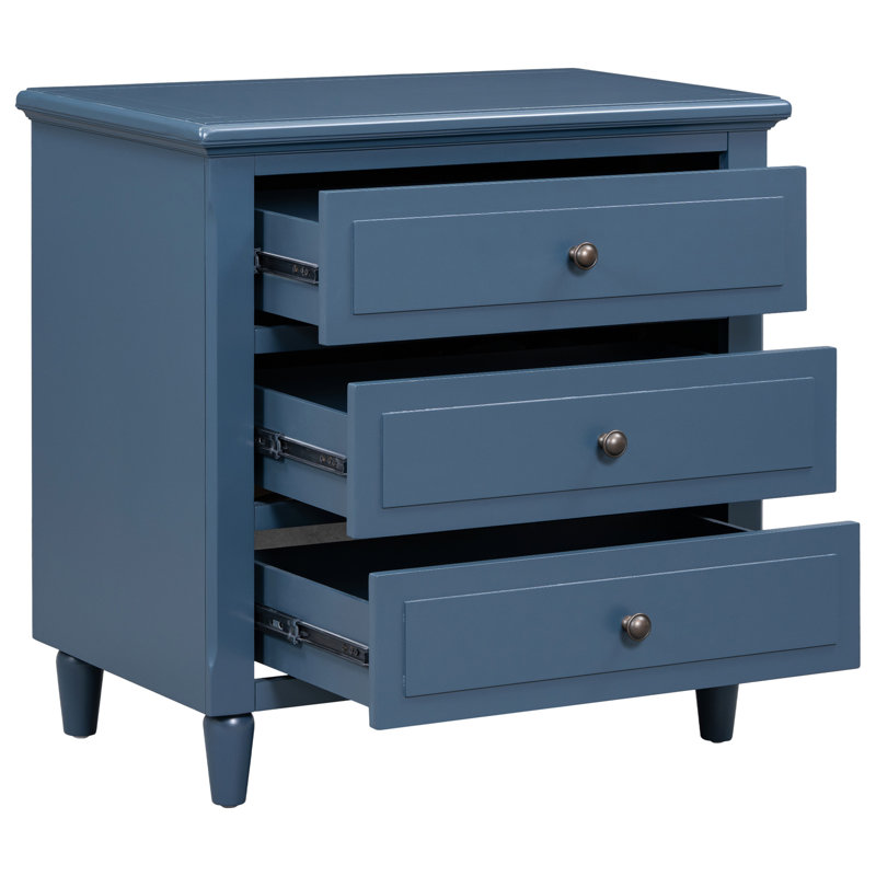 Commode décorative 3 tiroirs, Bleu