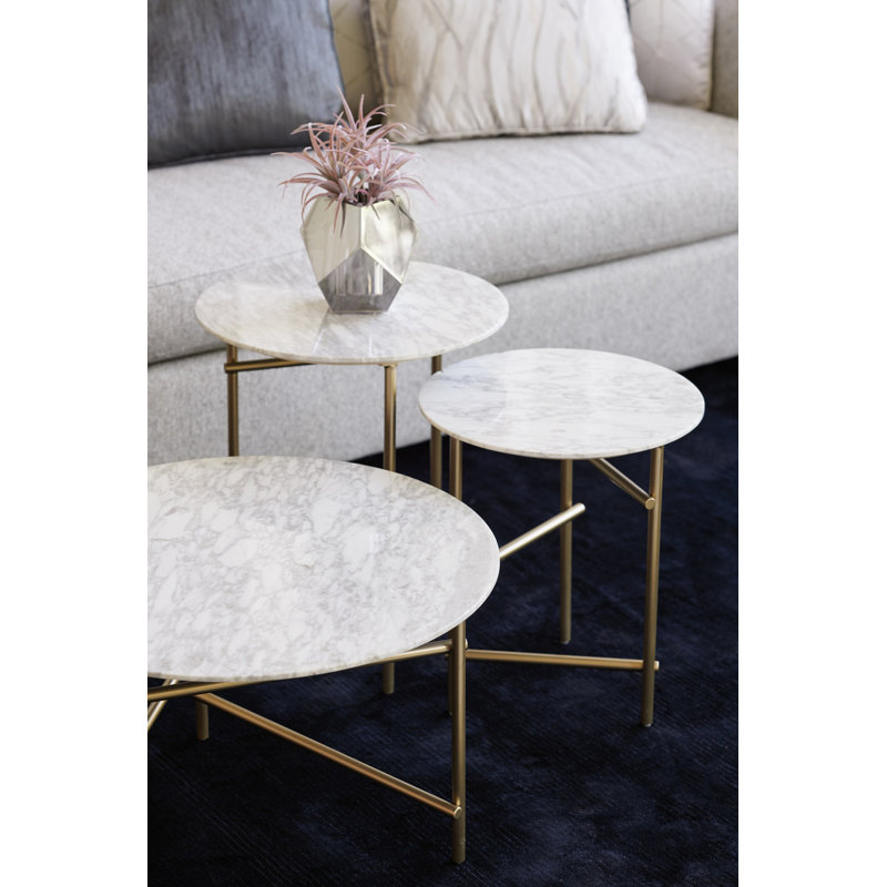 Modern Edge Marble End Table