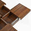 Table basse carrée en placage avec plateau coulissant et rangement en noyer 39,4 po