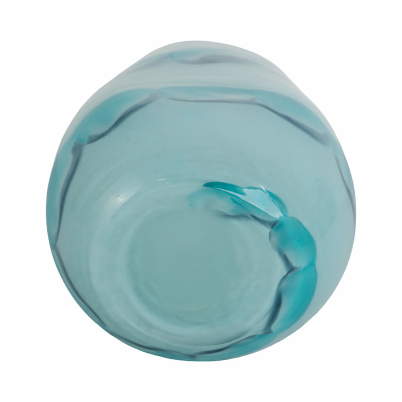 Handmade Glass Table Vase, 12" H x 7" W x 6" D