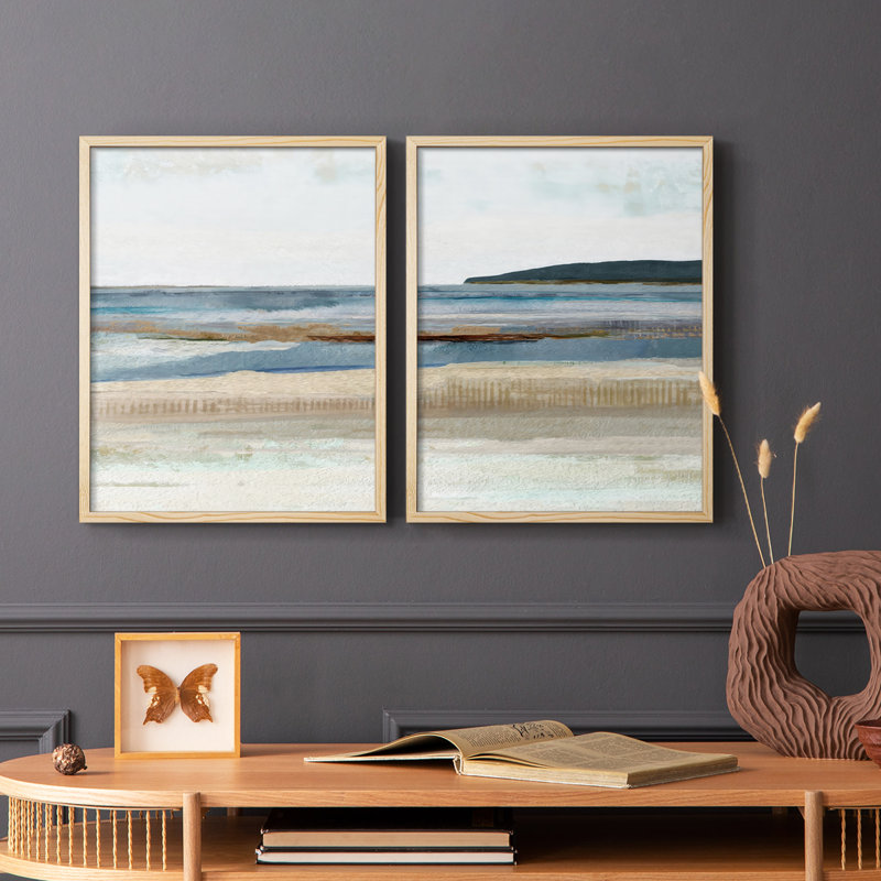 Impression encadrée Saltwater Bay I-Premium - prête à être accrochée - aucun clou requis - aucun clou requis, Bois naturel