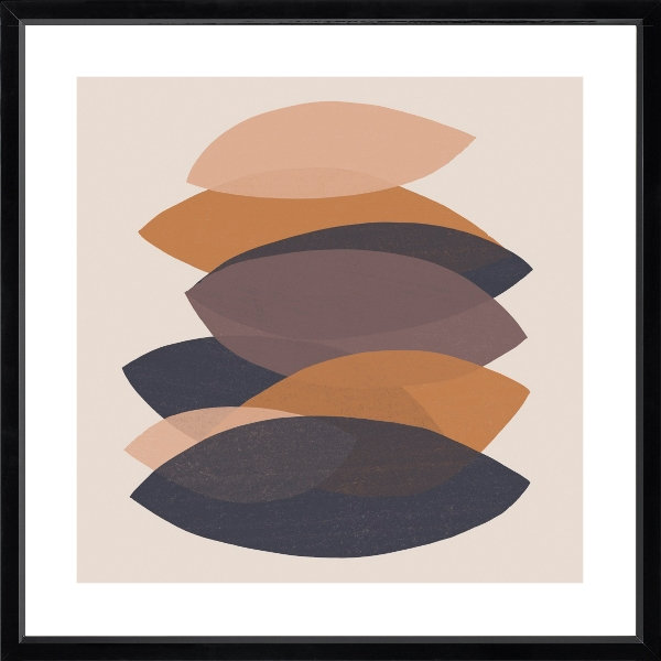Paper Stack III - Single Picture Frame Print, 139.7 cm H x 139.7 cm W, Gloss Black