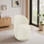 Integrated Barrel Armless Swivel Fabric Dining Chair-346110832