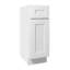 Armoire de base à porte simple en bois massif blanc Shaker, pour la cuisine, la buanderie et la salle de bain.-1058067863