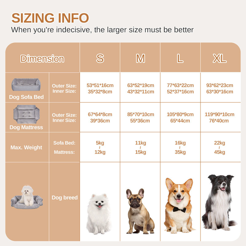 Dog Beds Pet Bed,  10cm H x 77cm W X 63cm D