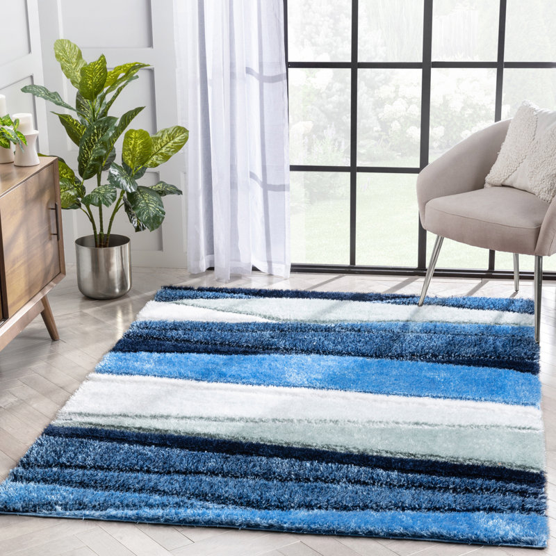 San Francisco Geometric Shag Area Rug, Rectangle 160 x 220cm