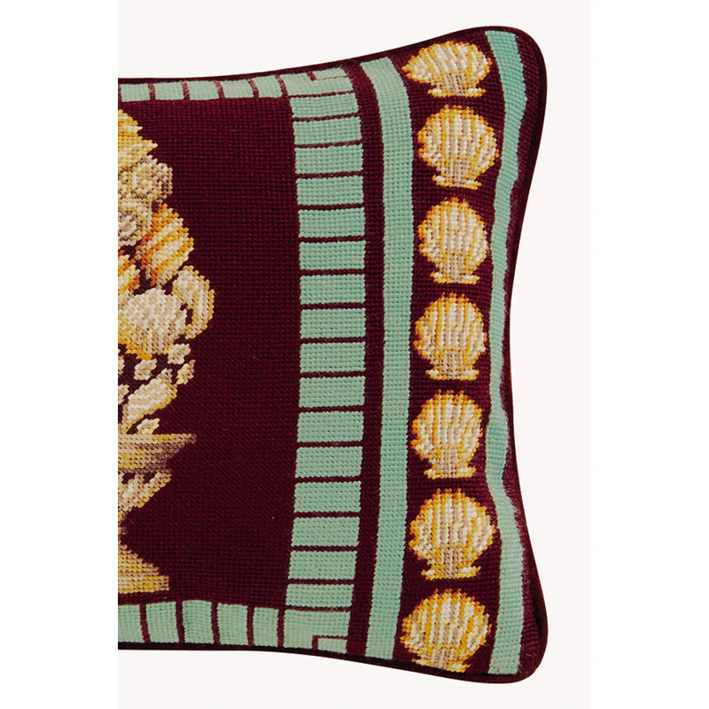 Seashell Topiary Needlepoint Pillow