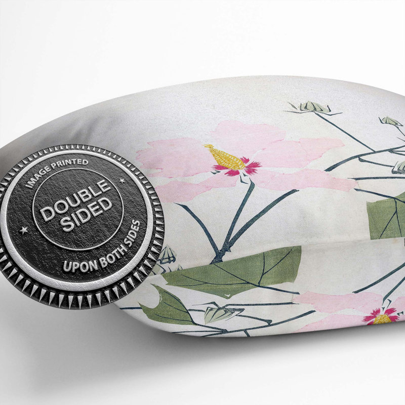 Pink Flower by Matsumura Goshun Cushion with Filling, 40cm H x 40cm W x 15cm D