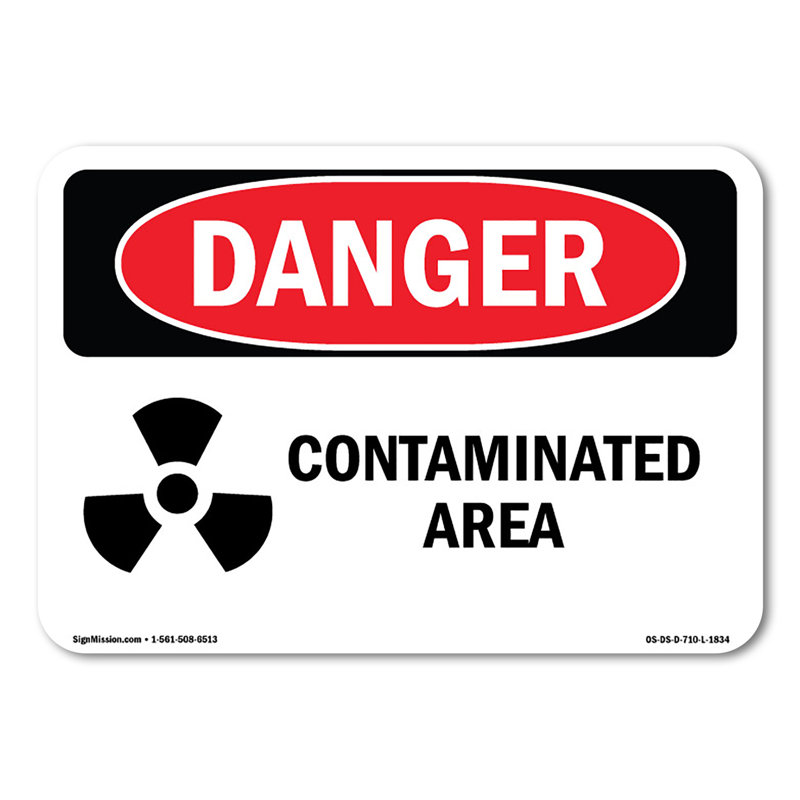 Contaminated Area Decal 7" X 5"