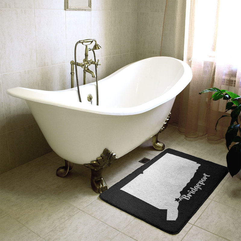 Tapis pour salle de bain connecticut bridgeport, l 17 po x L 21 po, Noir
