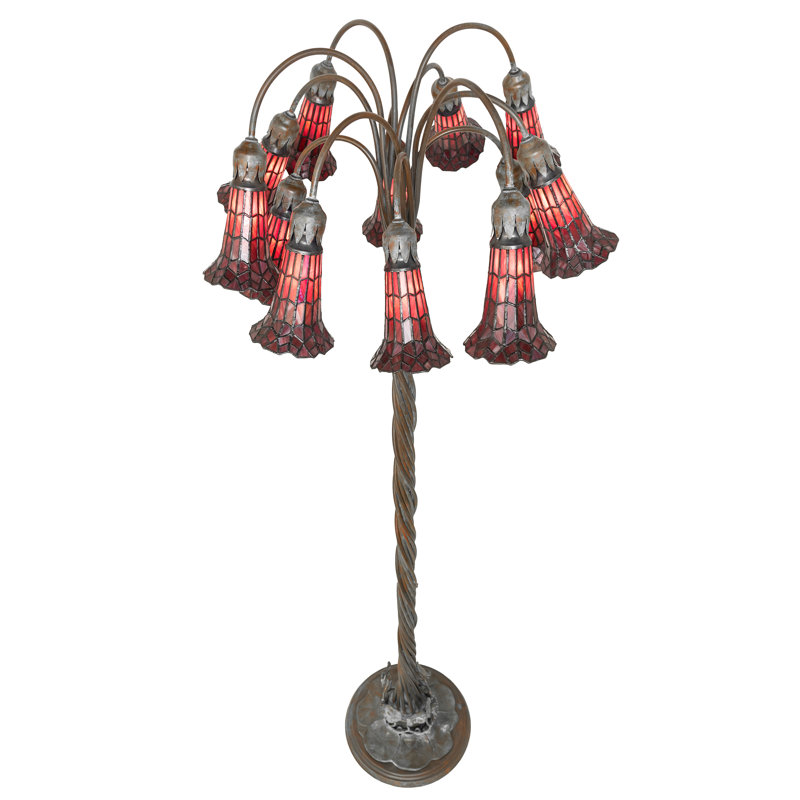Tiffany Pond Lily Floor Lamp, Red