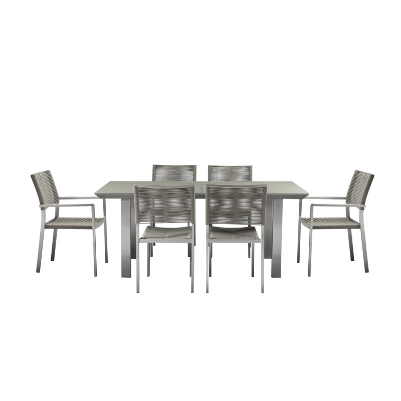 Bella 7 Piece Dining Set, Gray