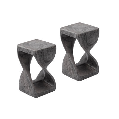 Table d'appoint d'extérieur en béton torsadé