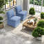 Linen Upholstered Armless Dining Chair With Casters And Storage Space-Set Of 2-220974275