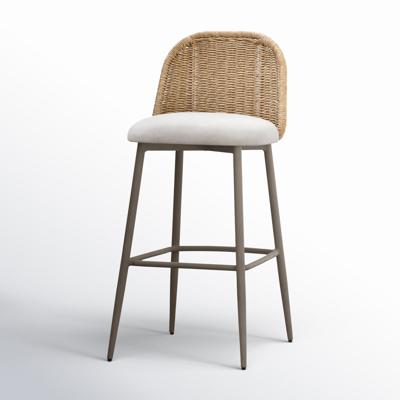 Franco 39.4'' Outdoor Bar Stool with Cushion, Counter Stool (26” Seat Height)