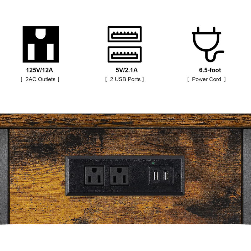 Whittmore End Table and Built-In Outlets