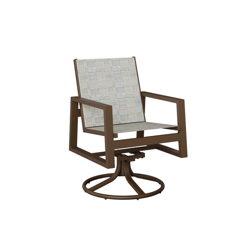 Chaise berçante pivotante en aluminium Ohlson Mesquite, Solido Luxe, Filon de bois mesquite
