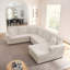 Canapé rembourré en velours Corduroy, canapé combiné en forme de U moderne et minimaliste, lit escamotable et méridienne avec rangement, canapé moelleux (l'assemblage est requis)-130671604