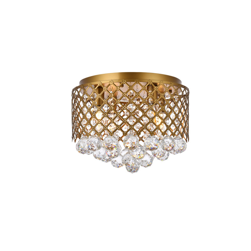 Plafonnier encastré 6 lumières 18 po Stollings, H 9,4 po x l 13,5 po x P 13,5 po, 4, Laiton