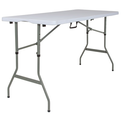 Table pliante en plastique à hauteur ajustable avec poignée de transport 60 po Parker