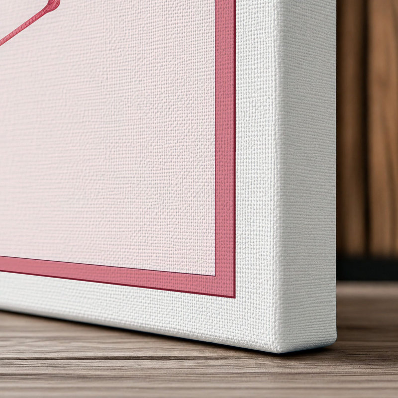 Flamingo in Bloom Botanical - Wrapped Canvas, 18x12 - 45.7 x 30.5 cm, White Border