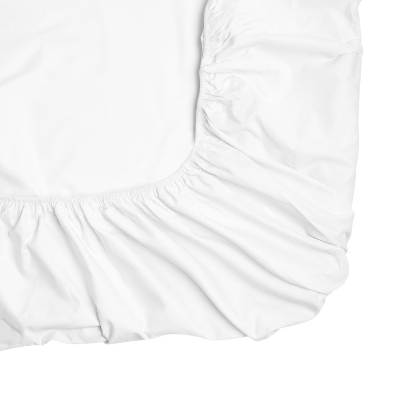 Ensemble de draps 100% percale de coton à contexture de 300 fils Fulham, Blanc