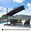 Parasol carré en porte-à-faux gris rotatif à 360 ° 10 pi sans base Rithvik-1586232916