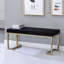 Banc en tissu noir Boice et finition champagne