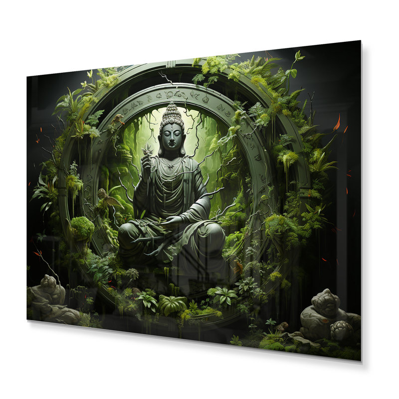 Bouddhisme sacré Mantra I - décoration murale spirituelle en métal, H 12 po x l 20 po