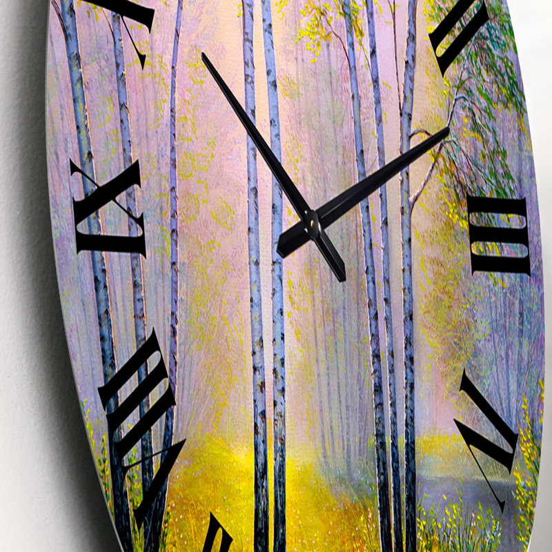 Birches in The Morning Woods - Horloge murale, Petit