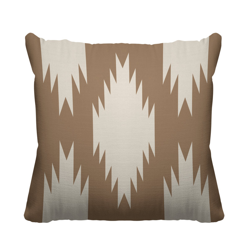 Coussin intérieur / extérieur Yuma Southwestern, L 15 po x H 15 po, Beige