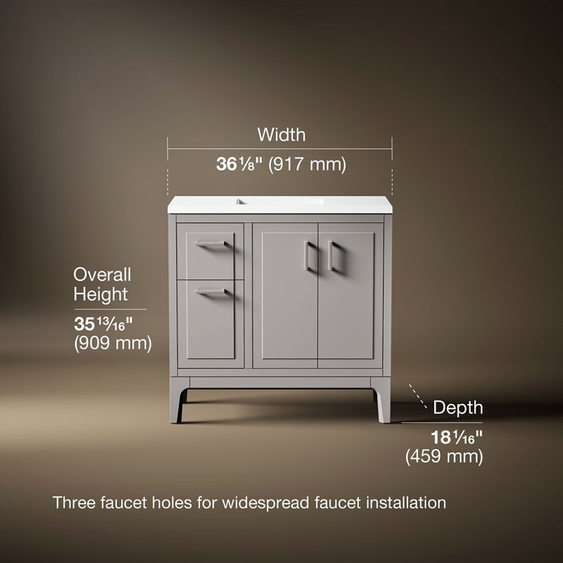 Seer 36-In Bathroom Vanity Set, Mohair Gray