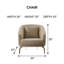 Chaise d'appoint moderne rembourrée avec un design matelassé et des pieds en métal doré