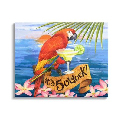 " Tropical Parrot With Cocktail " by David Sands