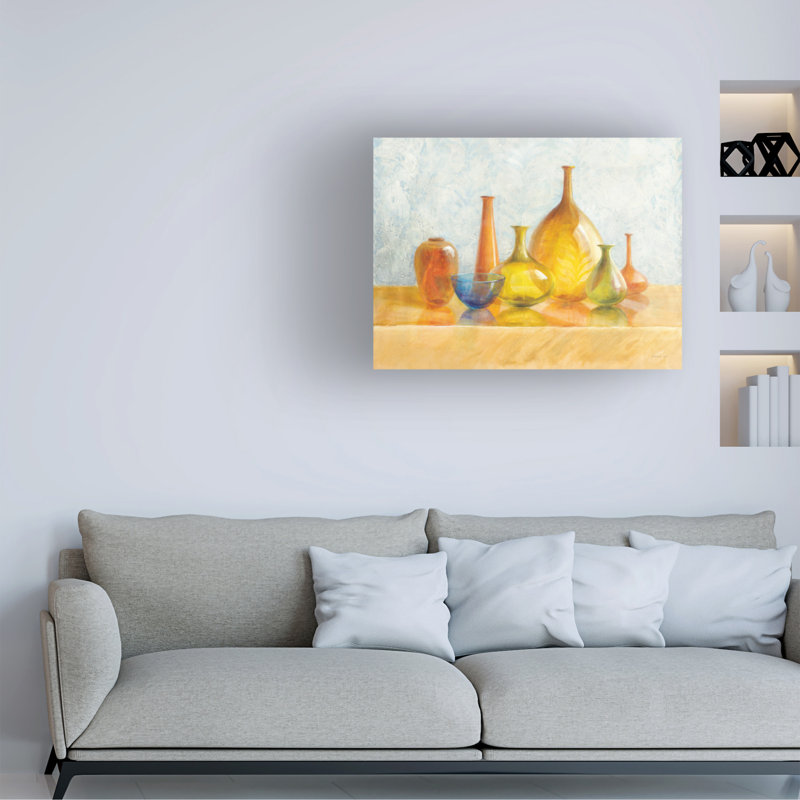 Œuvre sur toile, bolognaise, bol Danhui Nai, H 14 po x l 19 po