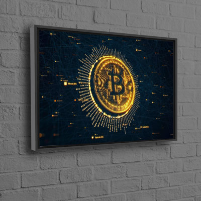 Pièce de monnaie moderne imprimée sur toile de coton Crypto argent