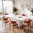63" W Modern Fluted Pedestal Dining Table for 4-6