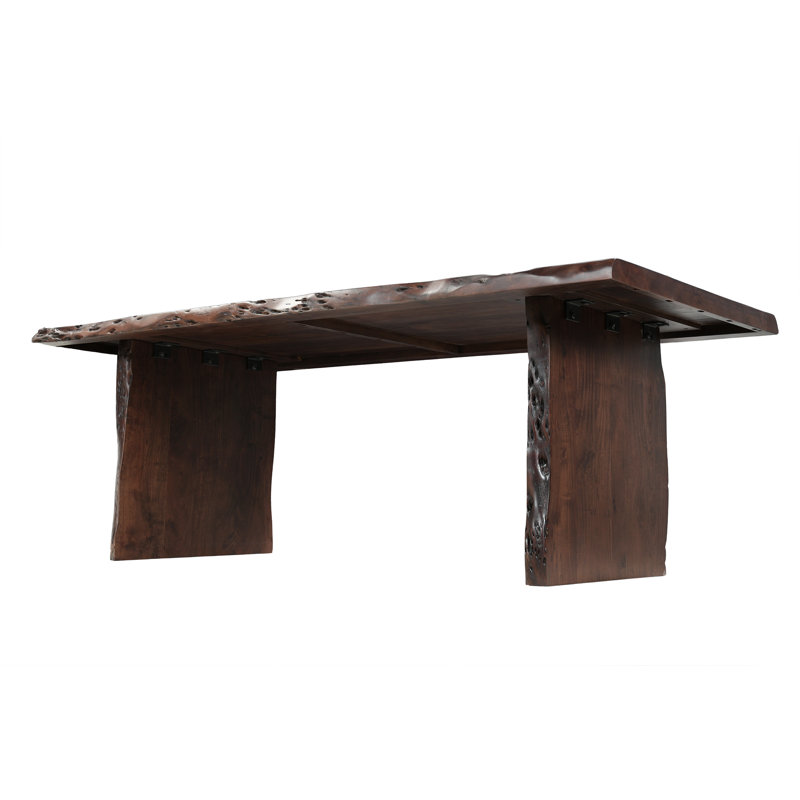 Solid Wood Live Edge Dining Table, 72" W x 38" D, Dark Walnut