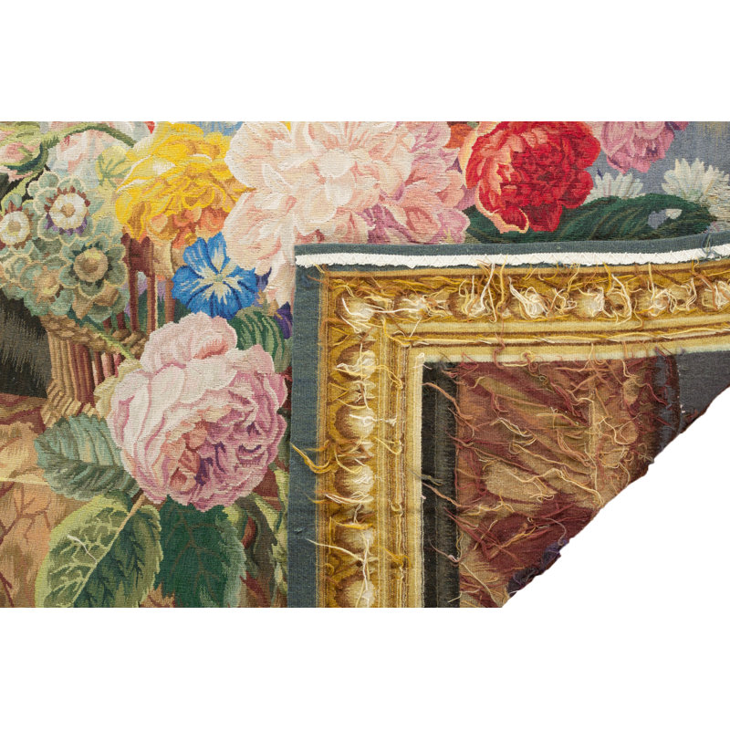 Hand-Knotted High-Quality Green/Brown Area Rug