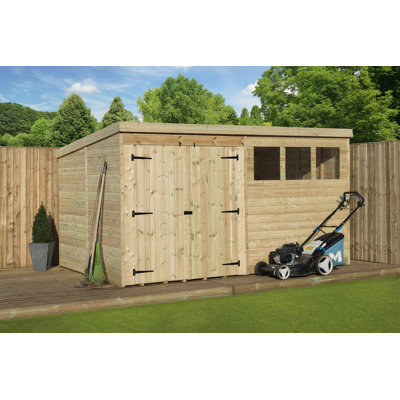 12 Ft. W x 8 Ft. D Tongue and Groove Pent Wooden Shed