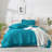 Andency Oversized King Ruffle Comforter Set 120x120, 3 Pieces Turquoise Lightweight Fluffy Super King Bedding Set, Shabby Chic Famhouse All Season Bed Set for Girls Women-124610452-124610434