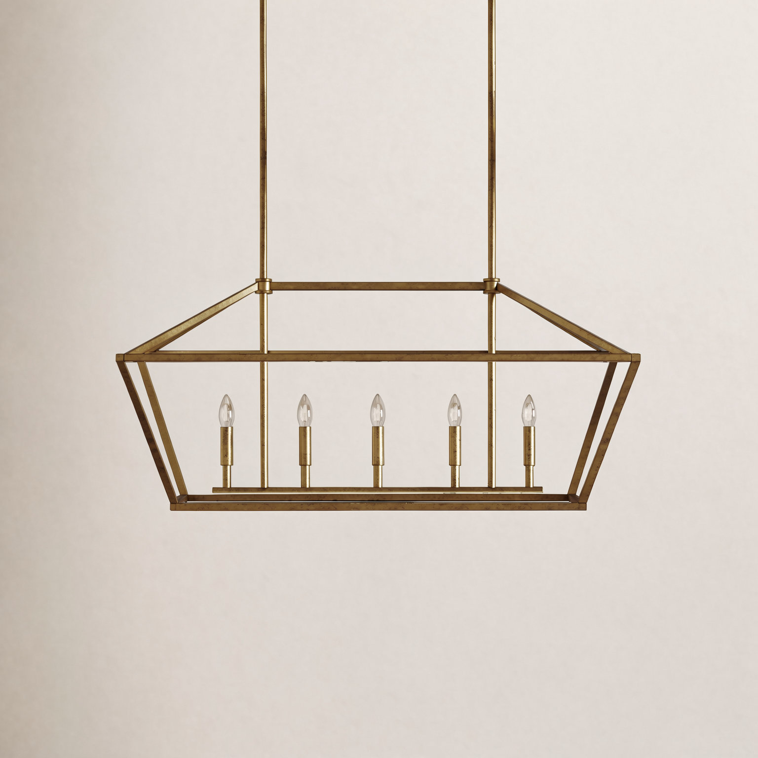 Glenhaven 5 Light Dimmable Pendant, Vintage  Gold