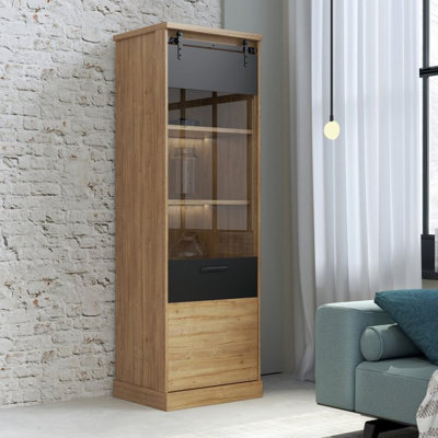 Kaszimiro 64cm Display Cabinet with Right-Hinged Door and LED Lighting