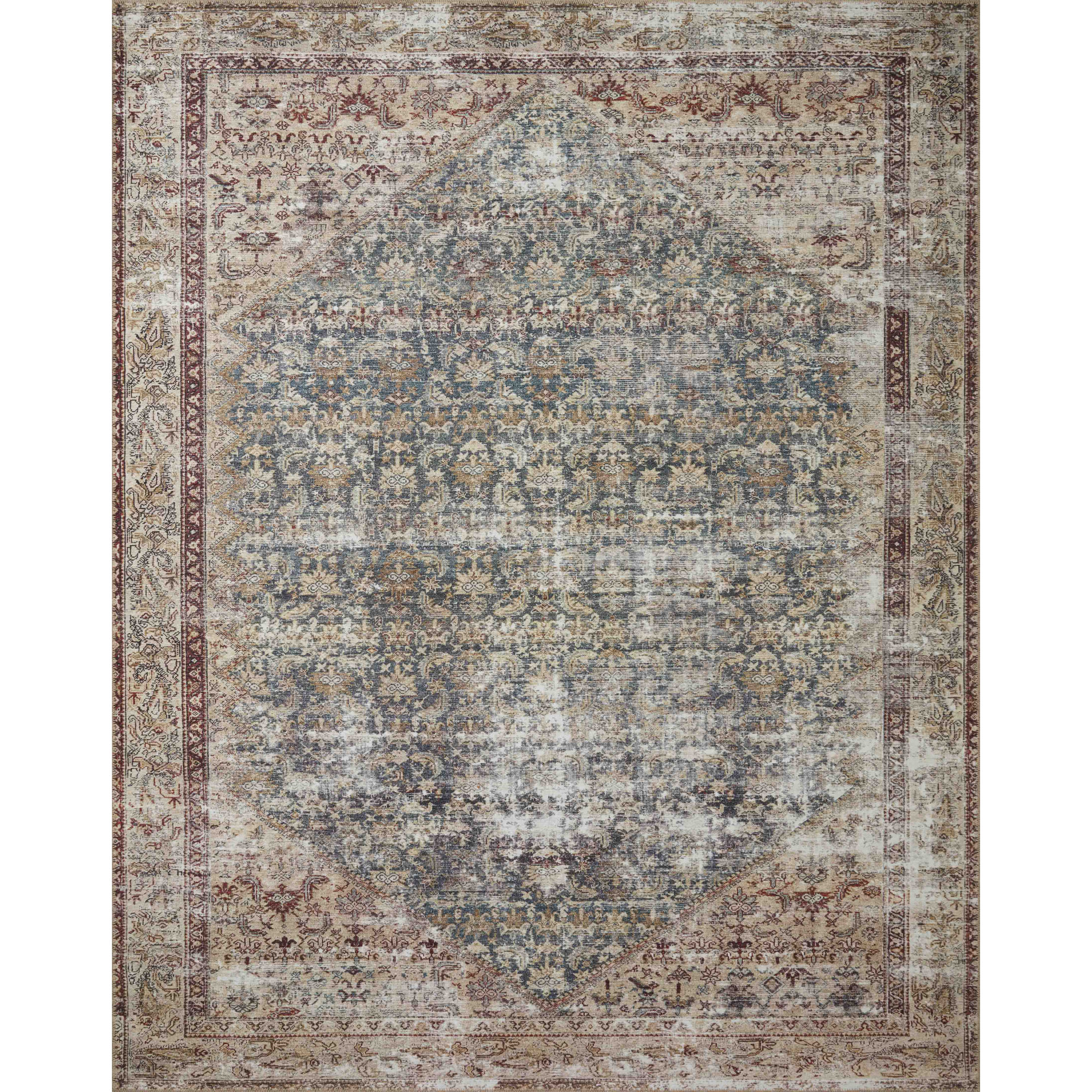 Amber Lewis x Loloi Georgie Teal / Antique Area Rug, Rectangle 8'4" x 11'6"