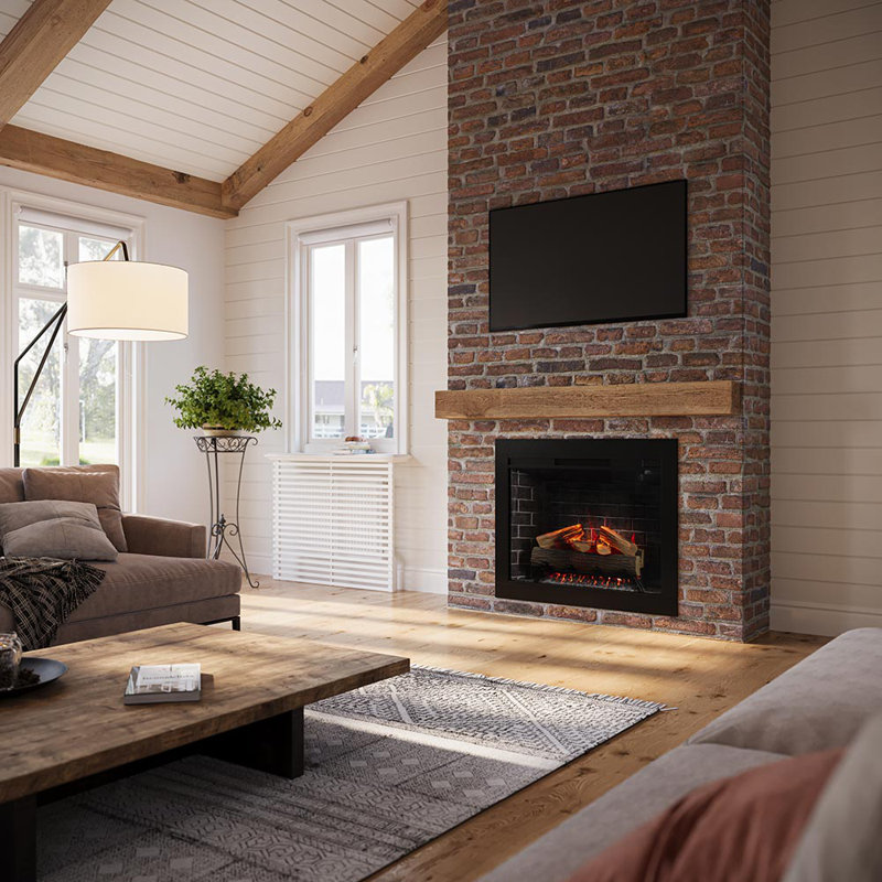 Uptown 33" Infrared Electric Fireplace Insert Heater with Trim Kit, Compatible with Alexa & Google, 23-Inch