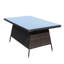Table de patio rectangulaire avec verre transparent - Aluminium et brun, et eau, avec cadre extérieur trempé brun assemblé, requis