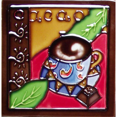 Dark Coffee #1 Wall Décor and Ceramic Drink Holder 4x4"