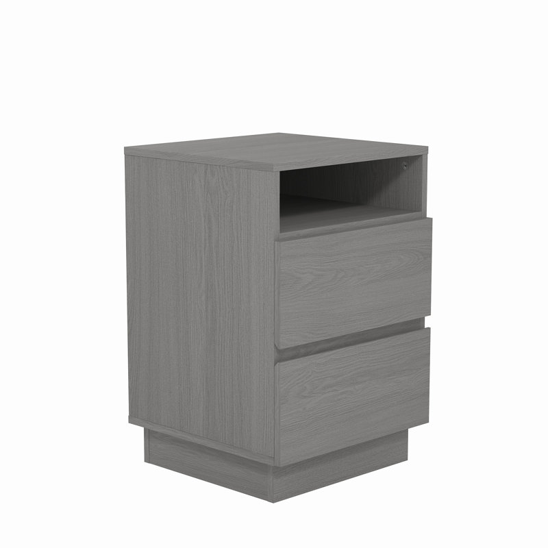 2 - Drawer End Table, Cool Grey Oak